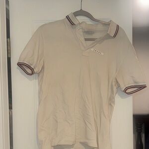 Prada Cream Polo Shirt with Red Accents